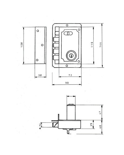 Cerradura Fac S 90/c Pintada Derecha