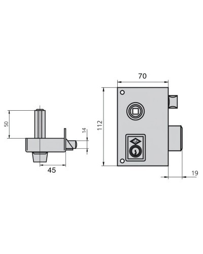 Cerradura Cvl  56br/70/he Izquierda