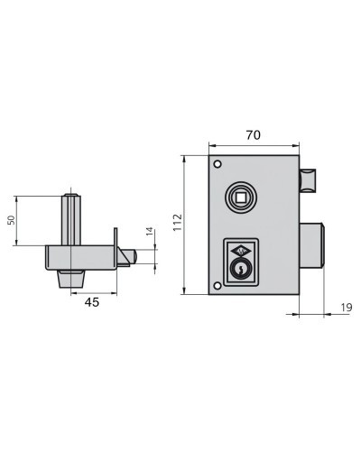 Cerradura Cvl 156br/70/he Derecha