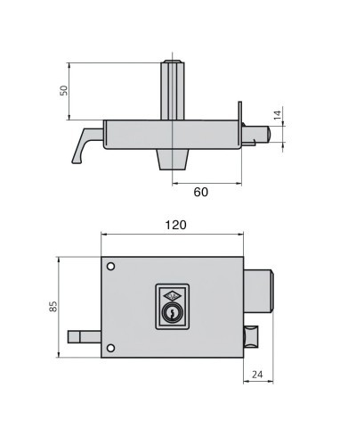 Cerradura Cvl 125a/ 12/he Derecha