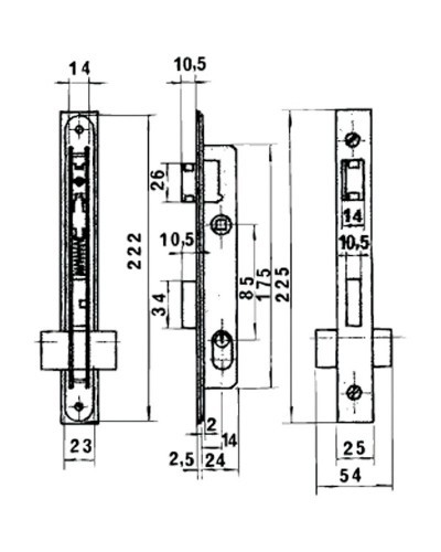 Cerradura Lince 5550 Aluminio 14 mm.