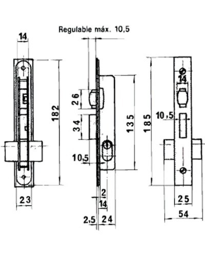 Cerradura Lince 5551 Aluminio  14 mm.