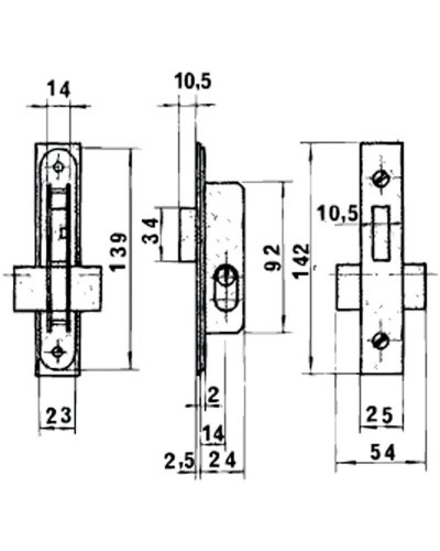 Cerradura Lince 5552 Aluminio  14 mm.