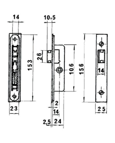 Cerradura Lince 5553 Aluminio  14 mm.