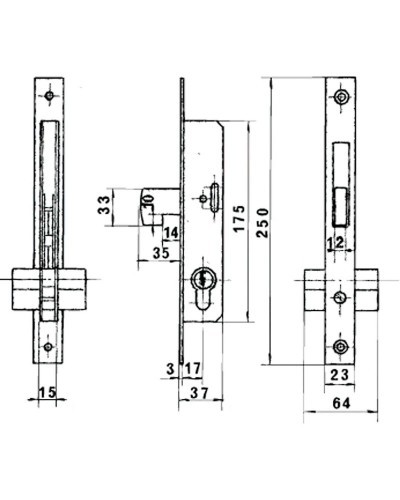 Cerradura Lince 5582n    Hn/17 mm.