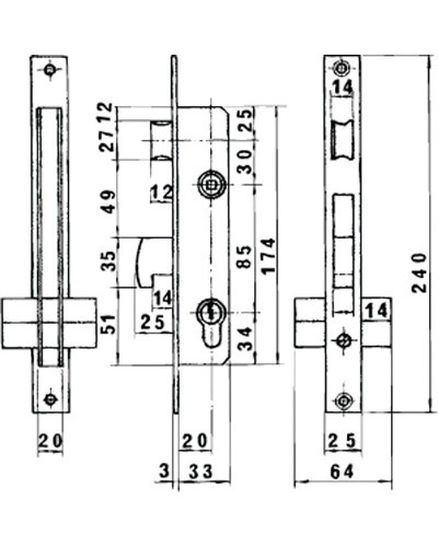 Cerradura Lince 5590     Hn/20 mm.