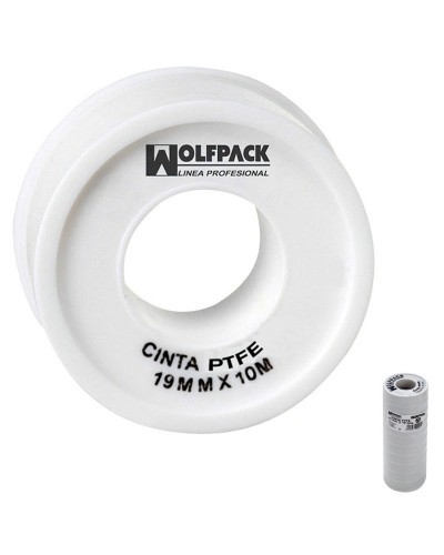 Cinta PTFE Wolfpack 12 mm. x 10 m. (Paquete 10 Rollos)