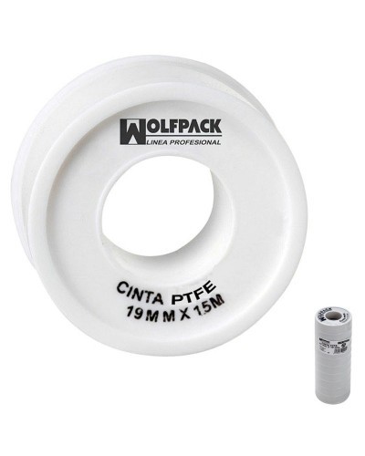 Cinta PTFE Wolfpack 19 mm. x 15 m. (Paquete de 10 Rollos)