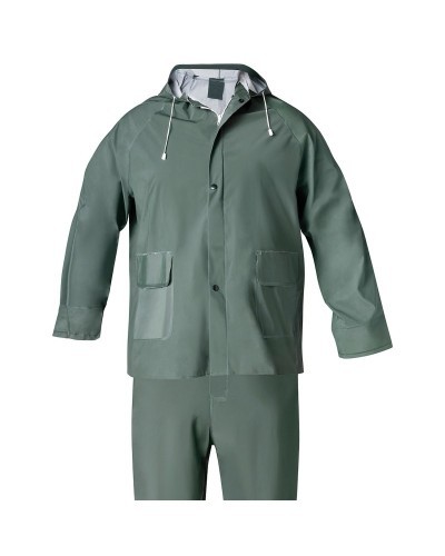 Traje de Agua Impermeable Verde Pvc     Talla 7-L