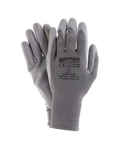 Guantes Nitrilo / Nylon Impregnado con Colgador 10" (Par)