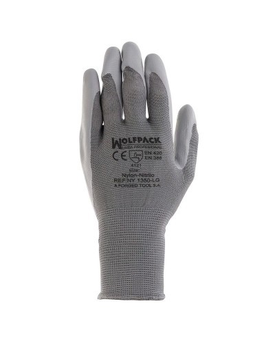 Guantes Nitrilo / Nylon Impregnado con Colgador 10" (Par)