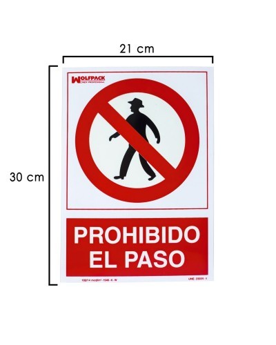 Cartel Prohibido El Paso 30x21 cm.