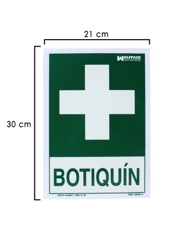 Cartel Botiquin 30x21 cm.