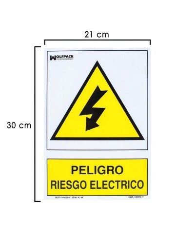 Cartel Peligro Electrico 30x21 cm.