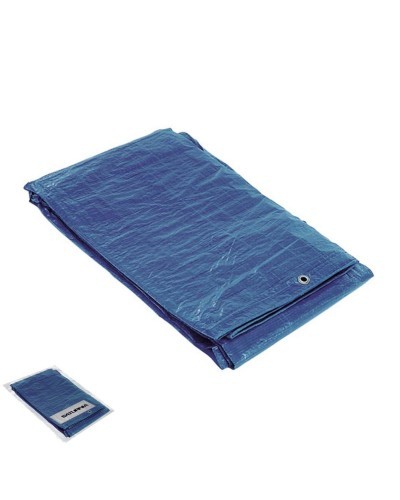 Lona Impermeable Reforzada 3 x4 metros (Aproximadamente) Con Ojetes Metálicos, Lona de Protección Duradera, Color Azul.