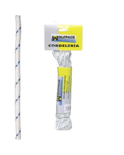 Cuerda Nylon Alta Tenacidad Blanca / Azul (Madeja 10 m.)