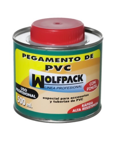 Pegamento Pvc Wolfpack Con Pincel 500 ml.