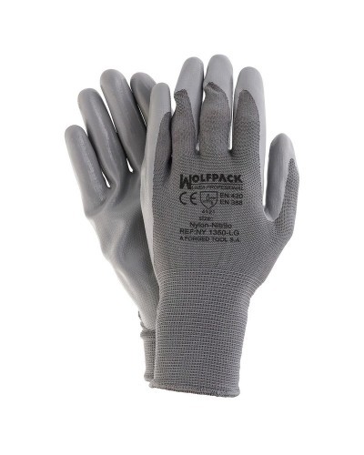 Guantes Nitrilo / Nylon Impregnado con Colgador 7" (Par)