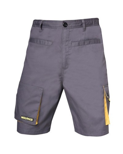 Pantalones Cortos DeTrabajo, Multibolsillos, Resistentes, Gris/Amarillo Talla 46/48 L