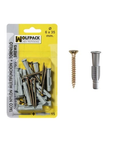 Taco Multiacción+Tornillo MU 6x45 mm. (15 Piezas)