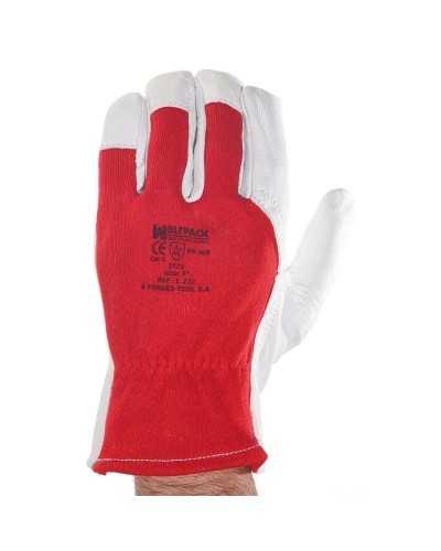 Guantes Piel / Lona Con Colgador 8" (Par)