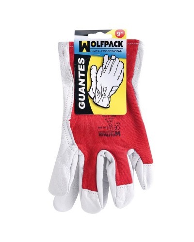 Guantes Piel / Lona Con Colgador 10" (Par)