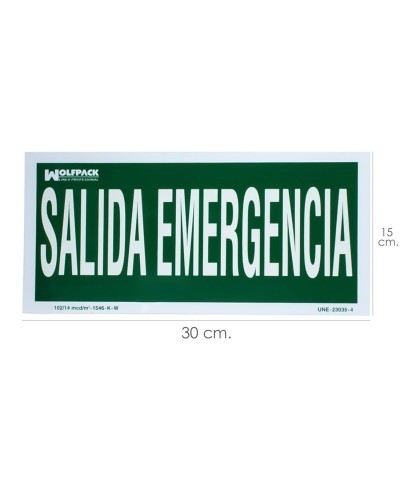 Cartel Salida De Emergencia 15x30 cm.