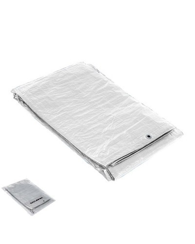 Lona Impermeable Reforzada 3x4 metros (Aproximadamente) Con Ojetes Metálicos, Lona de Protección Duradera, Color Blanco.