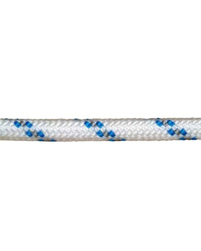 Cuerda Poliester Trenzada Blanco / Azul 6 mm. Bobina 200 m.