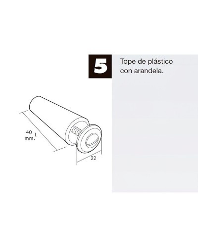 Tope Persiana Con Tornillo 40 mm. Blanco