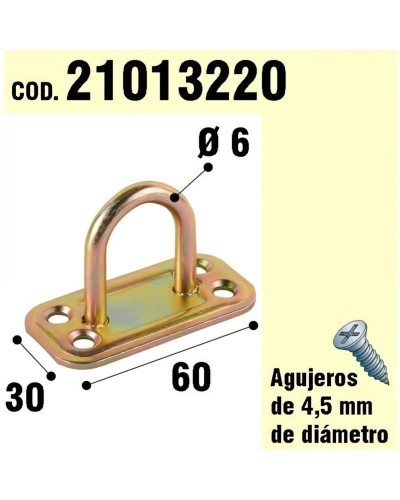 Soporte Para Madera Anilla Bicromatado Ø 6 mm.