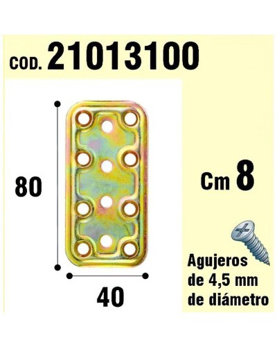 Soporte Para Madera Placa Bicromatada 40x80 mm.