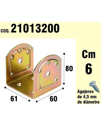 Soporte Para Madera Tipo "U" Bicromatado 60 mm.