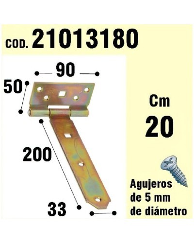 Soporte Para Madera Bisagra Bicromatado 200 mm.