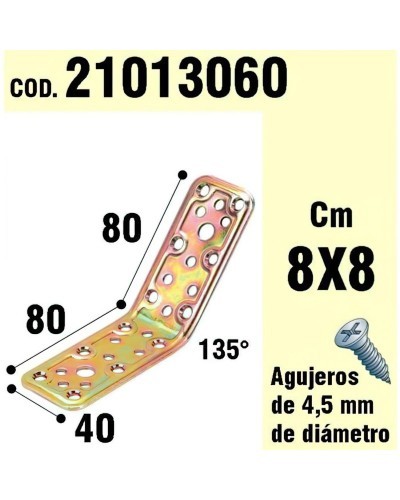 Soporte Para Madera Ángulo  40x80x80 mm. / 135°