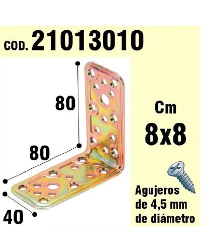 Soporte Para Madera Ángulo  40x80x80 mm.