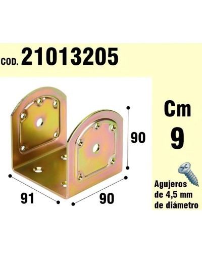 Soporte Para Madera Tipo "U" Bicromatado 90 mm.