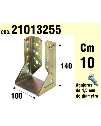 Soporte Para Madera Alas Interiores Bicromatado 100 mm.