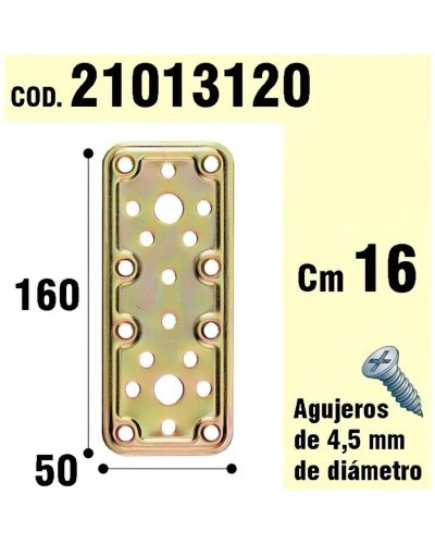 Soporte Para Madera Placa Bicromatada 50x160 mm.