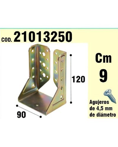 Soporte Para Madera Alas Interiores Bicromatado 90 mm.